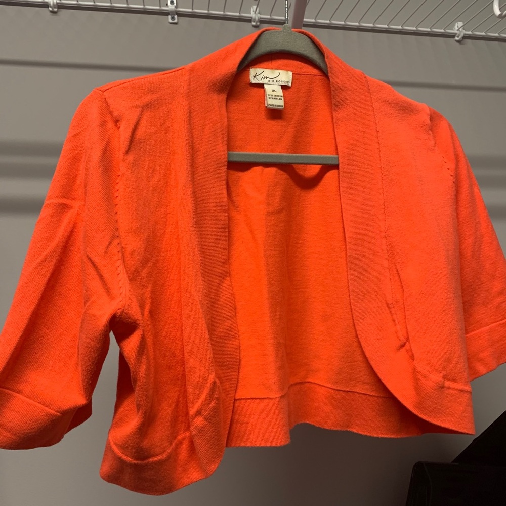Kim Rogers coral bolero cardigan